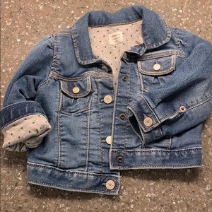 Baby girl lined jean jacket EUC